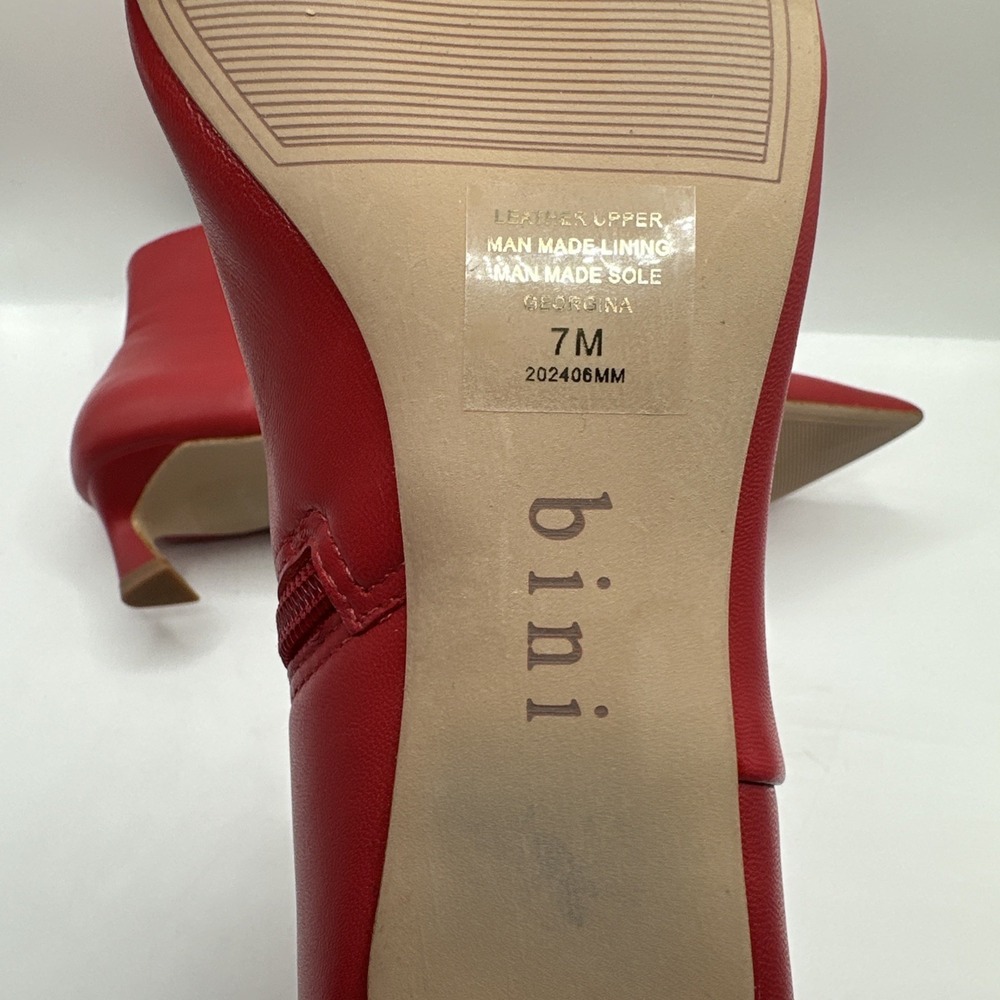 Gianni Bini booties 7 red leather Georgina pointed toe kitten heels new $140 - Picture 9 of 9